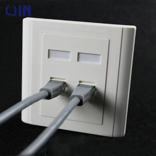 oem贴牌86型面板英规网络面板墙壁信息面板双口白色面板faceplate
